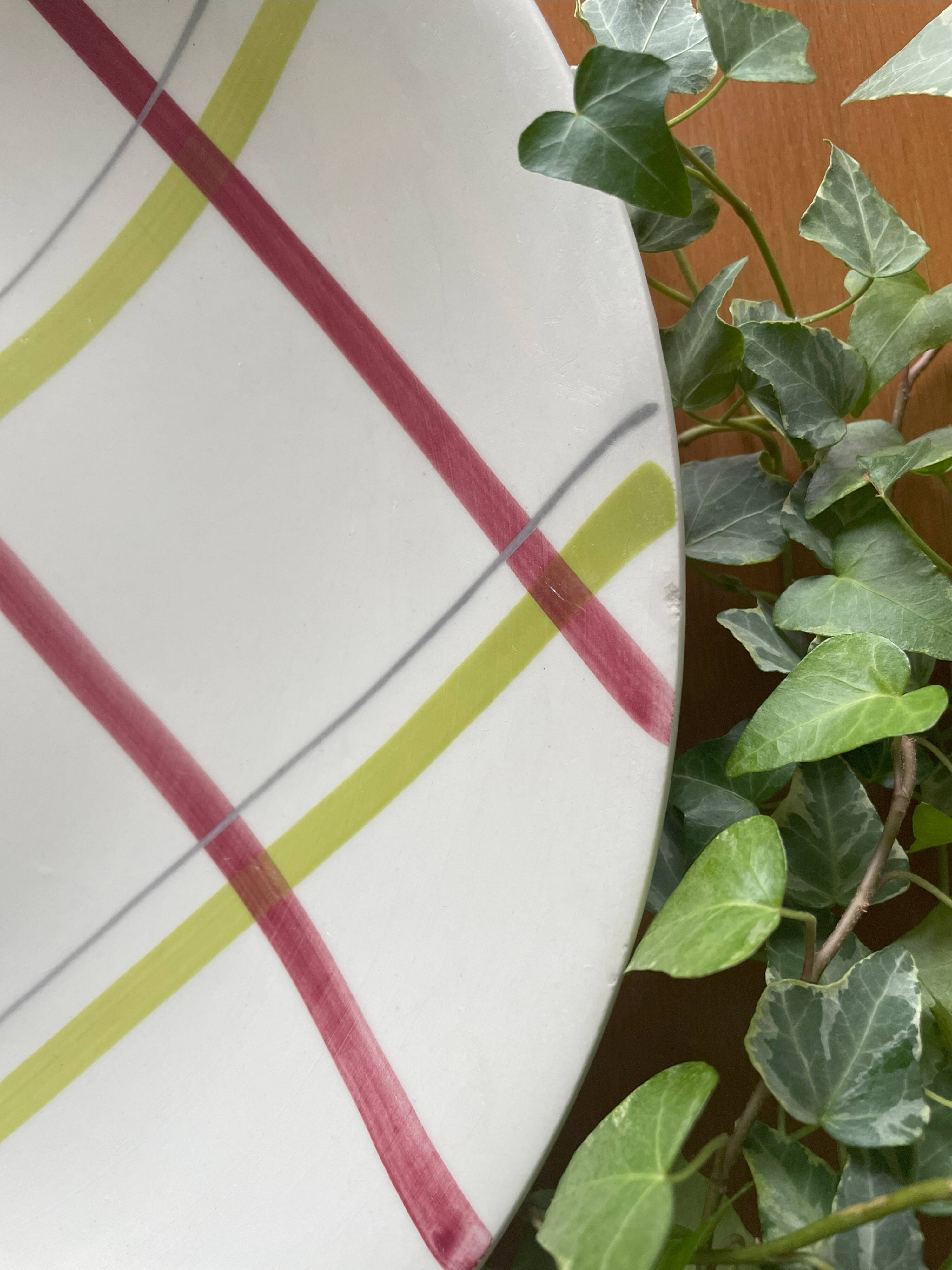 Old hollow earthenware dish from gien