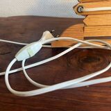 Accordion wood wall light with wavy opaline