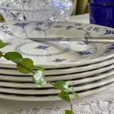 6 flat plates in English porcelain