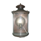 Ancient half-moon brass wall lantern