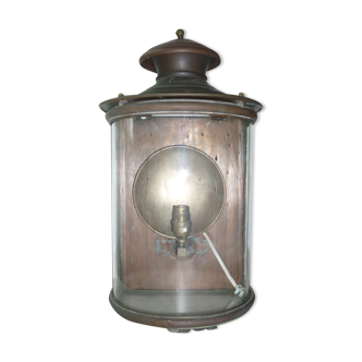 Ancient half-moon brass wall lantern