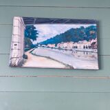 Oil on canvas the Seine dated and signed