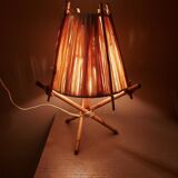 Vintage lamp with raffia lampshade