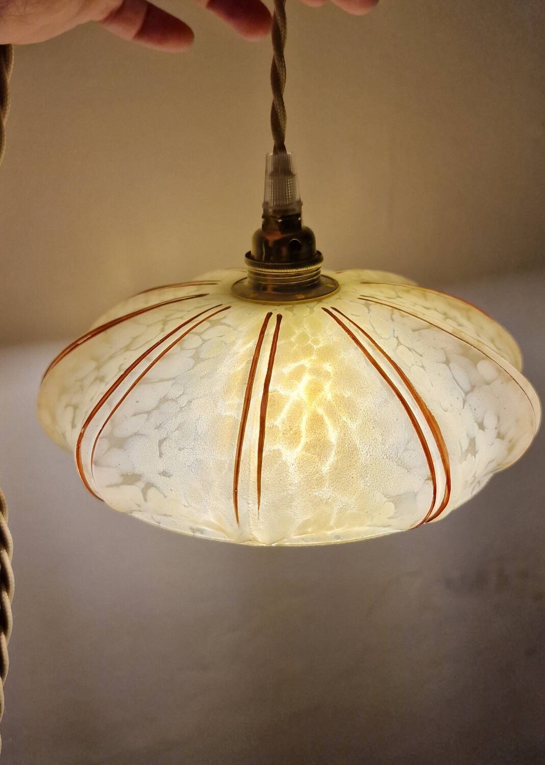 Clichy art deco glass walking lamp