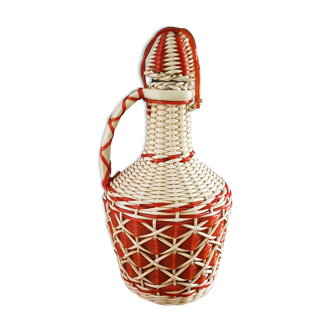 Dame Jeanne canister, scoubidou bottle