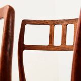 Niels Otto Moller Set of 8 Model 79 Dining Chairs in Rosewood and Leather for JL Mollers 1966