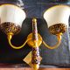 New double wall light (Le Porcellane Florence) Porcelain & Gold
