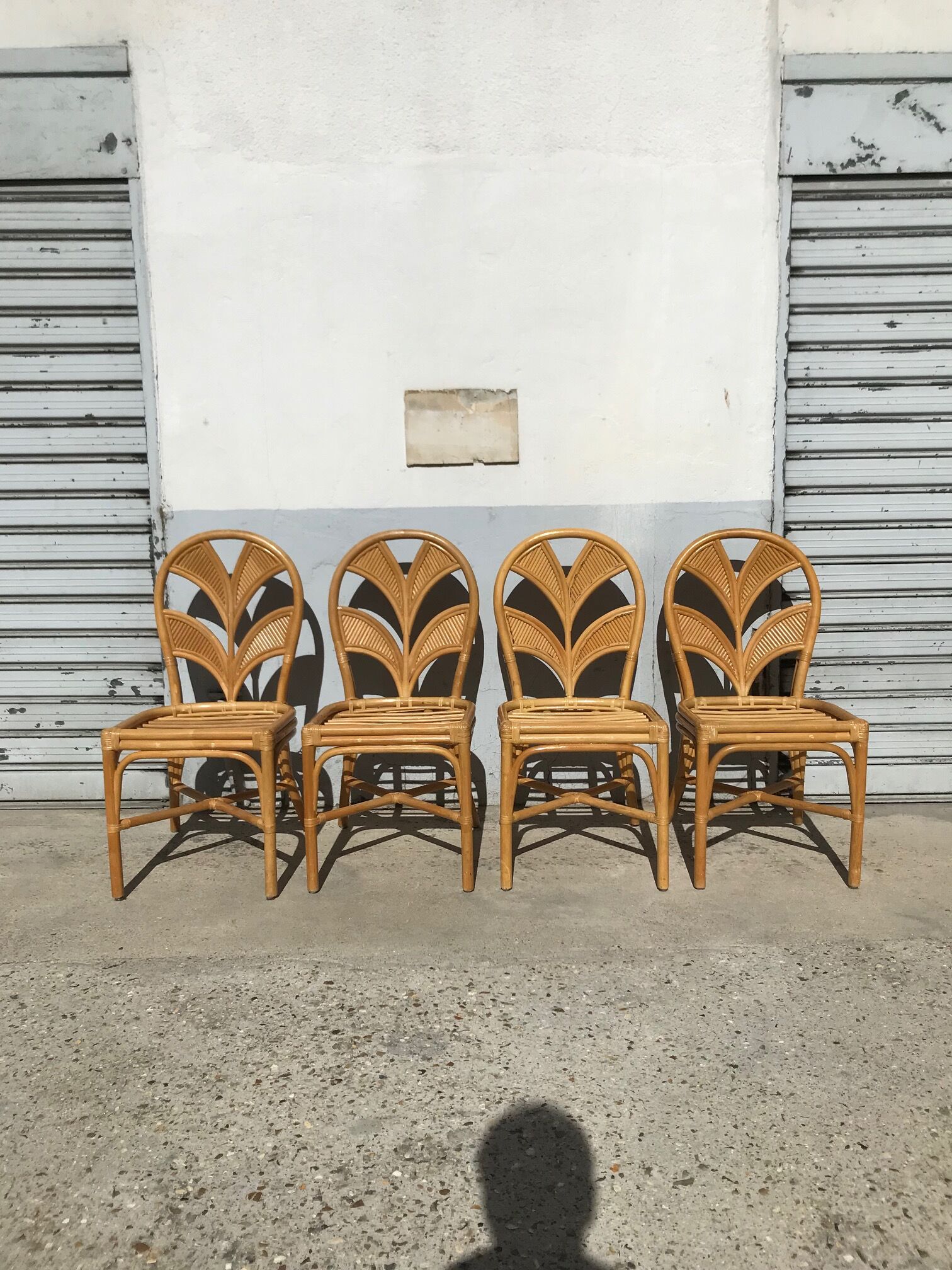 Set of 4 rattan chairs