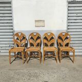 Set de 4 chaises en rotin