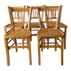 Set of 5 Luterma light blond wood bistro chairs from the 50s