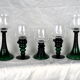 Set of 5 green römer glasses engraved with vine pattern - Bavarian crystal - 70s / 80s