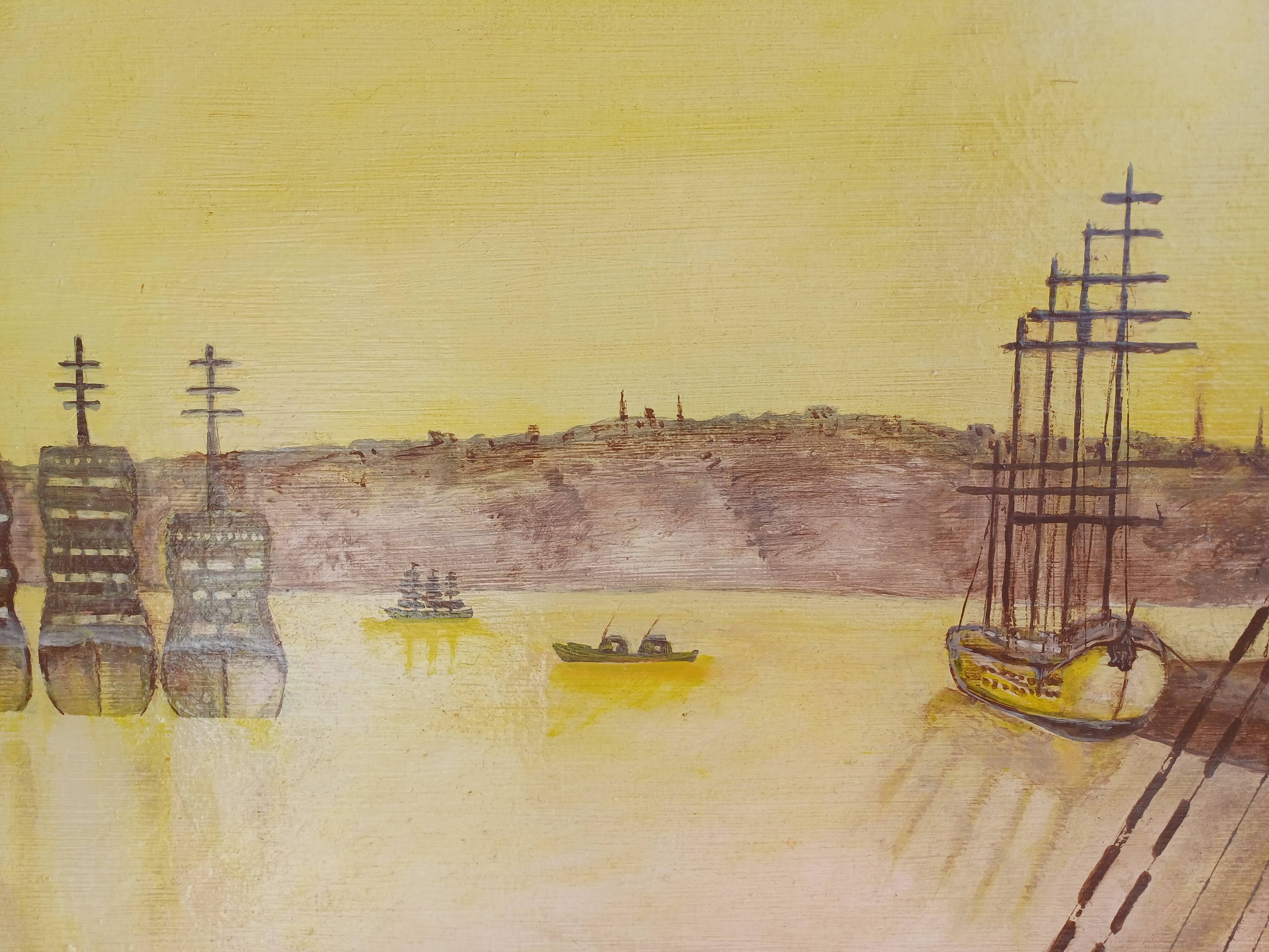 Oil on marine panel by henry sola