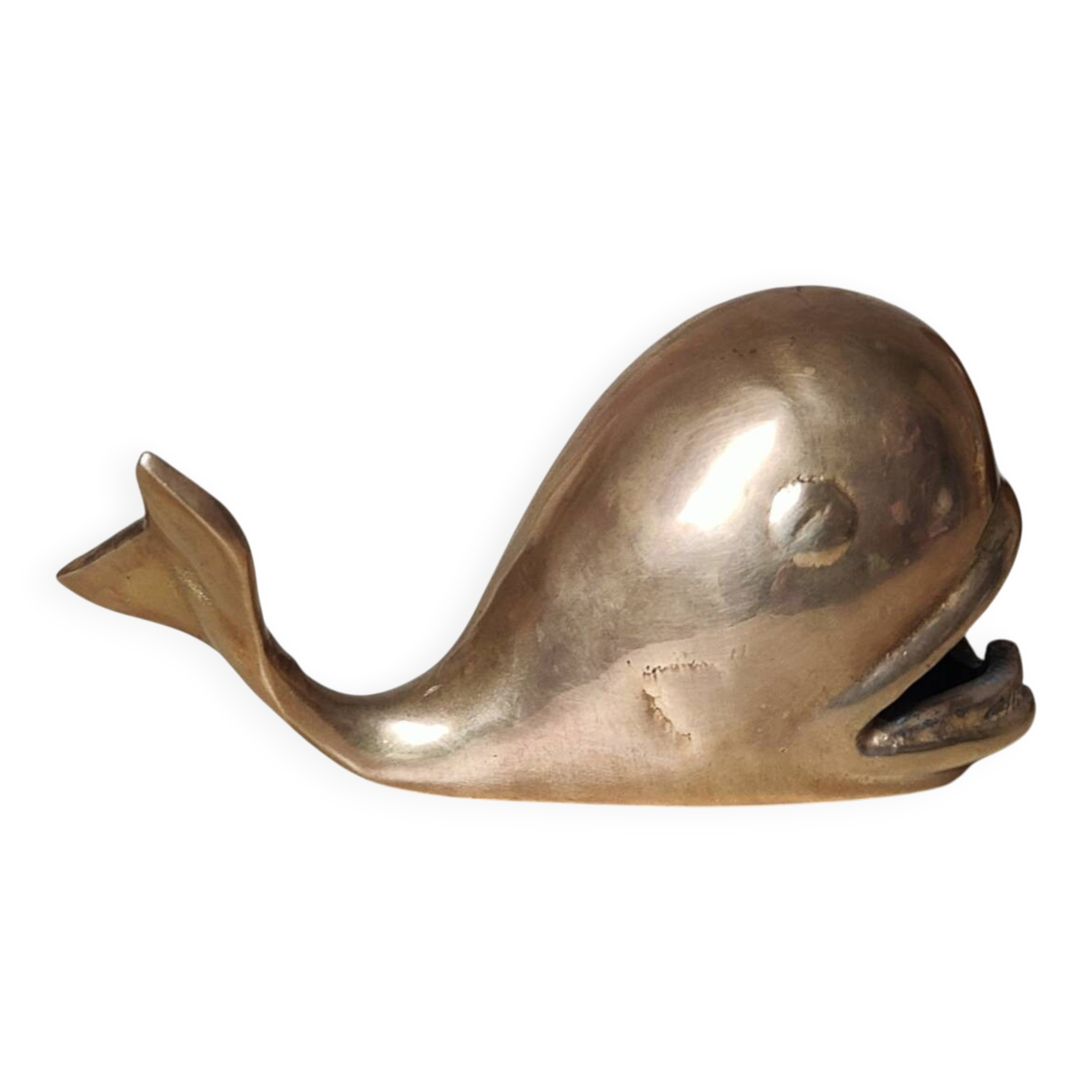 Brass whale ashtray