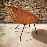 Fauteuil en rotin années 60
