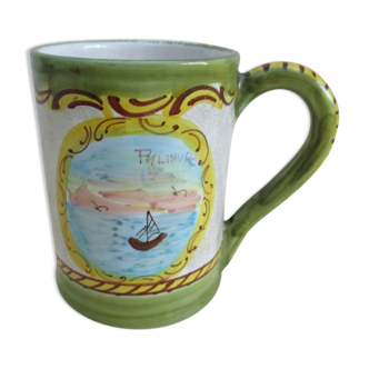 Decorated mug, ceramic