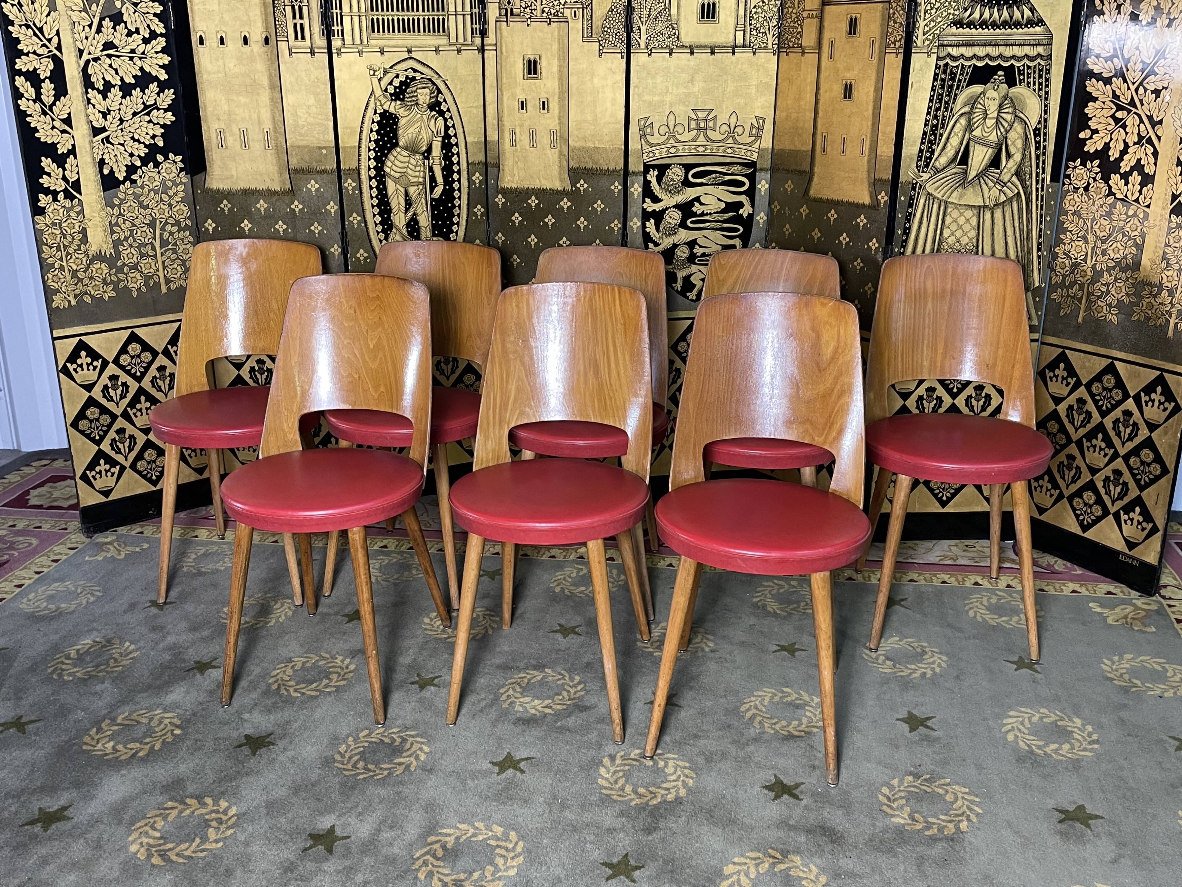 Suite of 8 baumann bistro chairs model Mondor