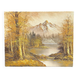 oil on canvas, river forest mountain