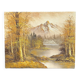 oil on canvas, river forest mountain
