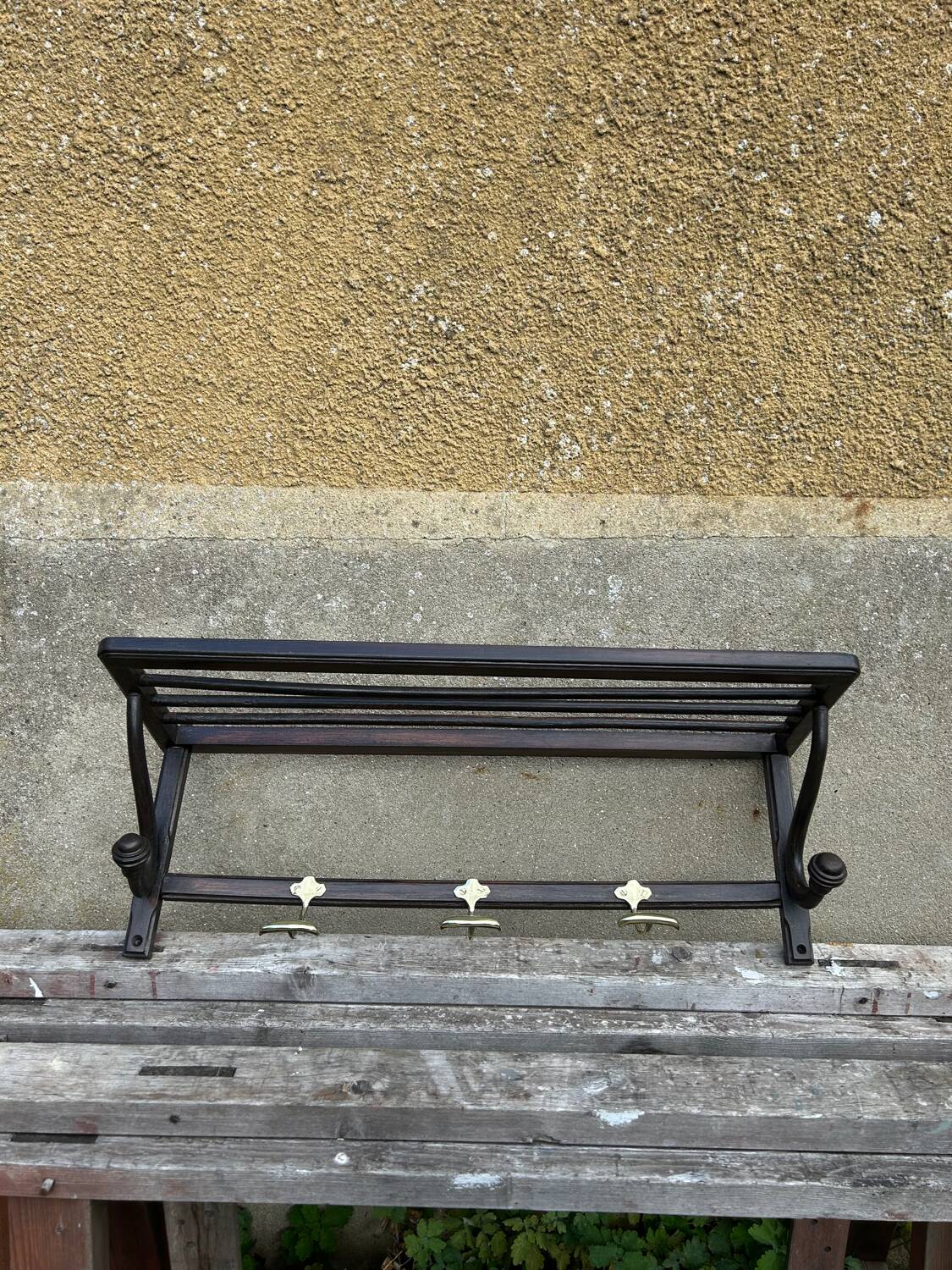 Vintage 1940s bistro wall coat rack