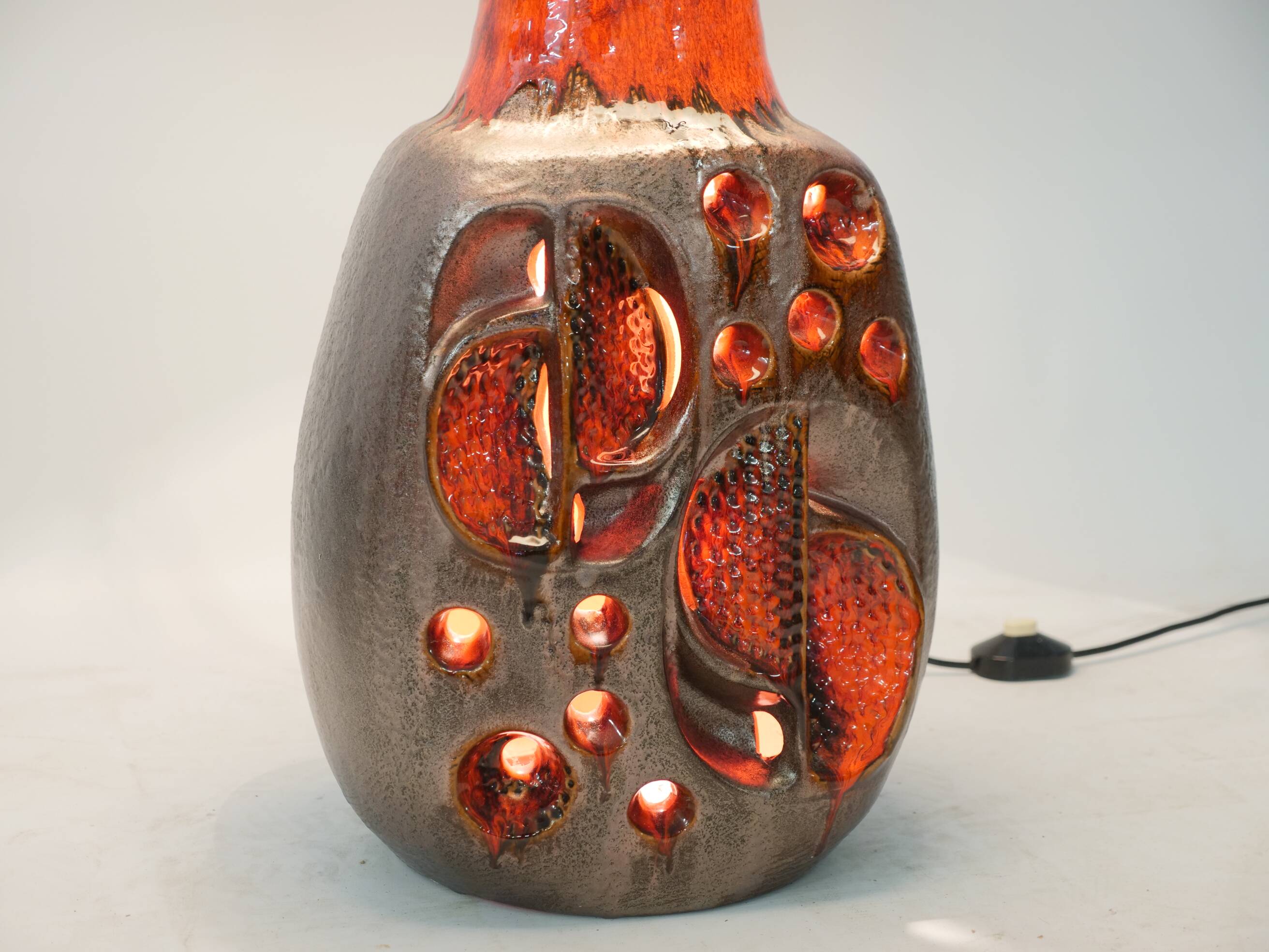 German Fat Lava ceramic floor lamp by Hülstadt Leuchten, 1960s