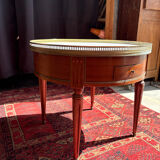 Bouillotte table in Louis XVI style, marble and brass.