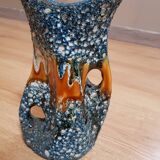 Blue and brown lava vase 1950s-60s