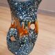 Vase lava bleu et marron années 1950-60
