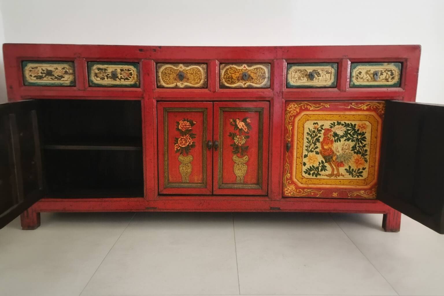 19th Century Chinese Buffet with 4 Doors and 6 Drawers
