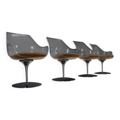 Ensemble de quatre chaises Champagne par Estelle & Erwine Laverne, France 1956