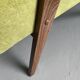 Vintage Mid-Century Modern Armchair: Lime Green Fabric and Beech Wood Frame