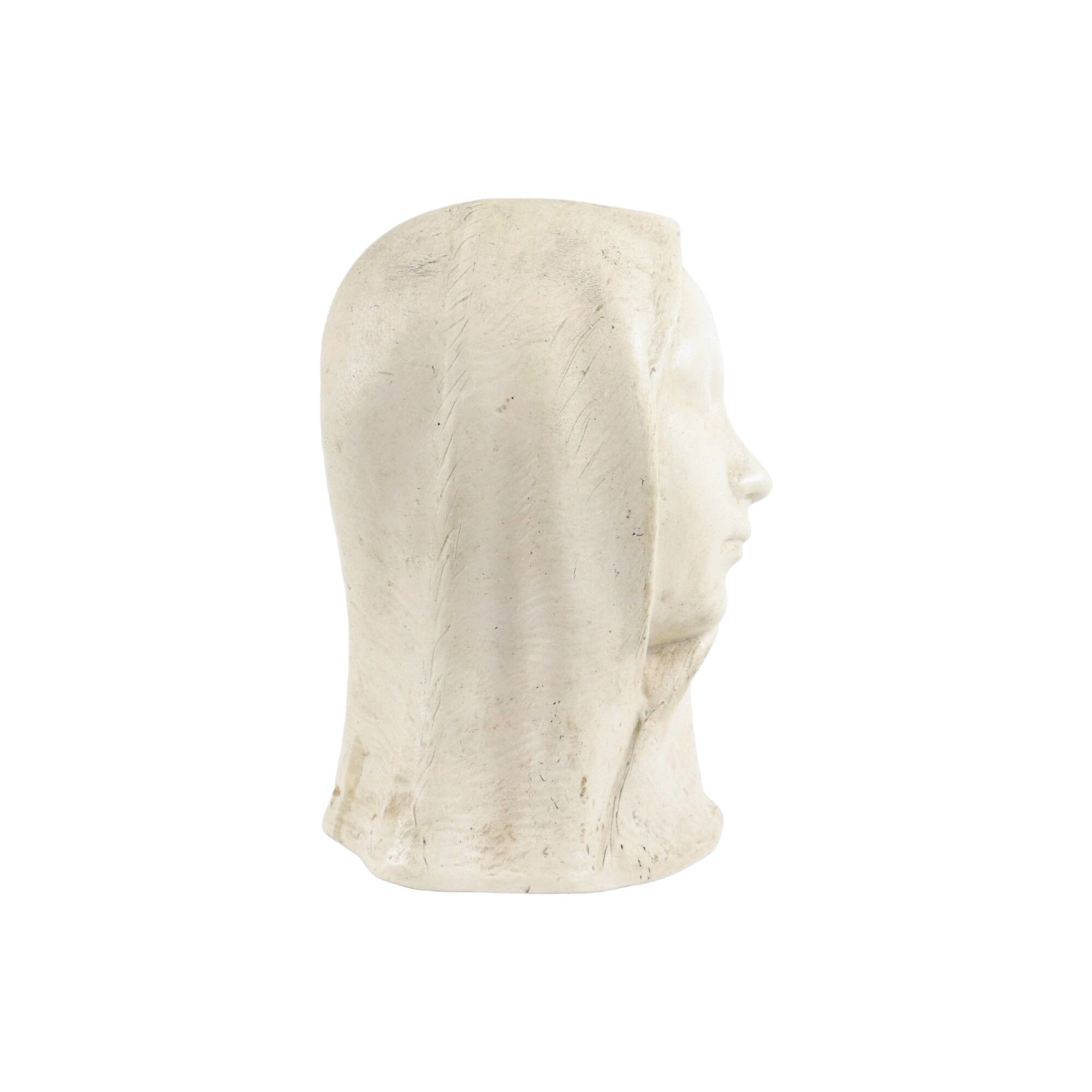 Vintage white bust bust young woman sculpture terre cuite 29cm