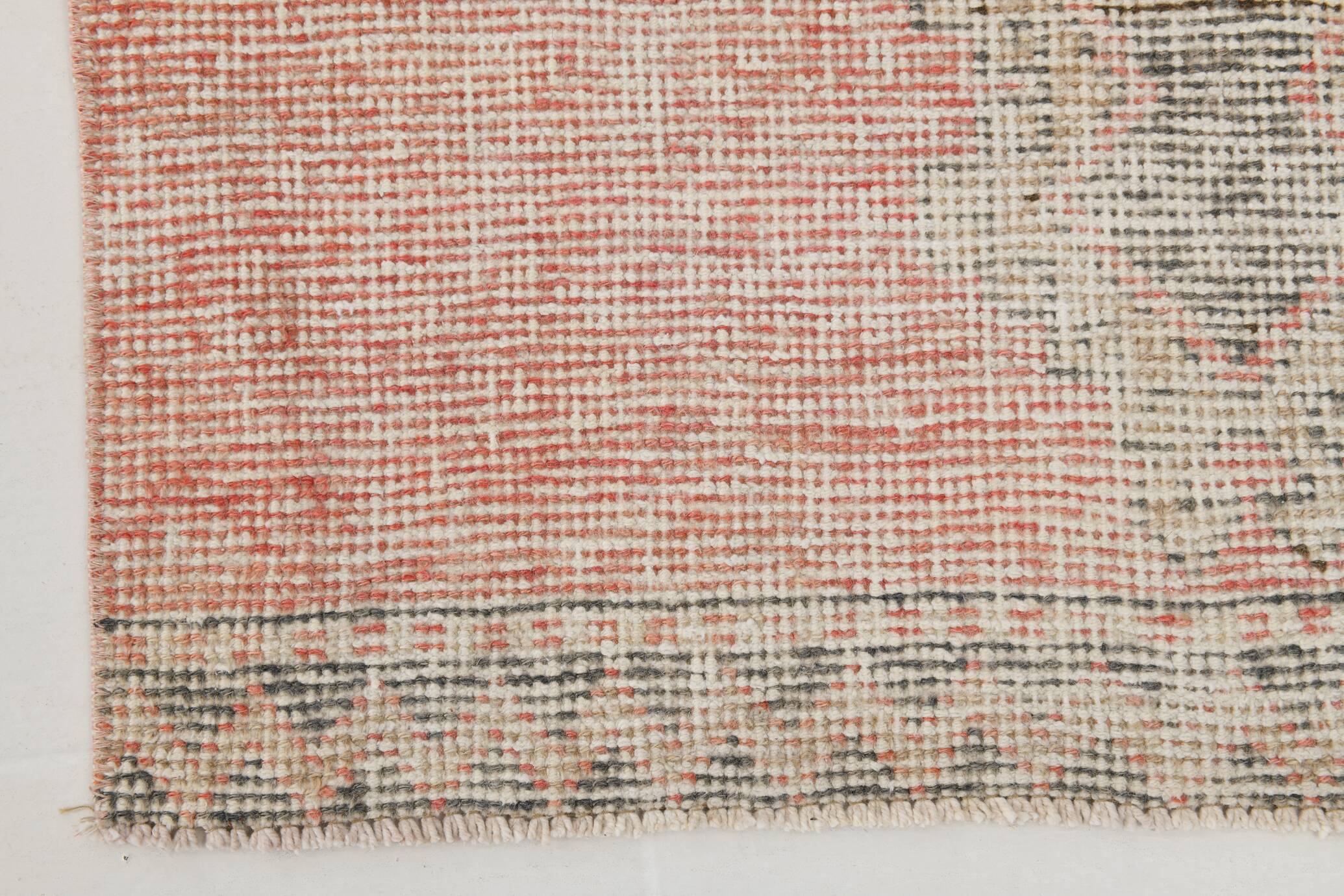 3x13 Pale Red Turkish Vintage Runner Rug, 87x400Cm SK 20299