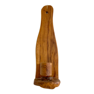 Vintage wooden chalet candle holder