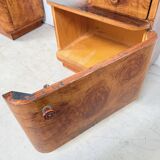 Set of 2 art-deco bedside tables with bakelite handles