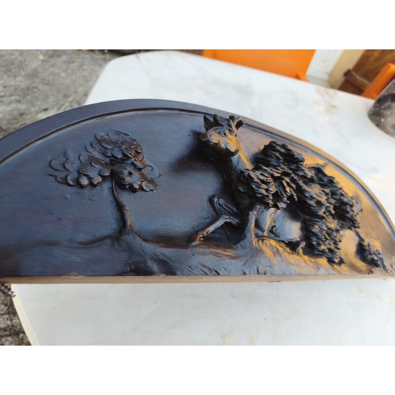 Dark oak relief sculpture 19th century