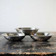 Set of 3 vintage stainless steel bowls from the 1980s.