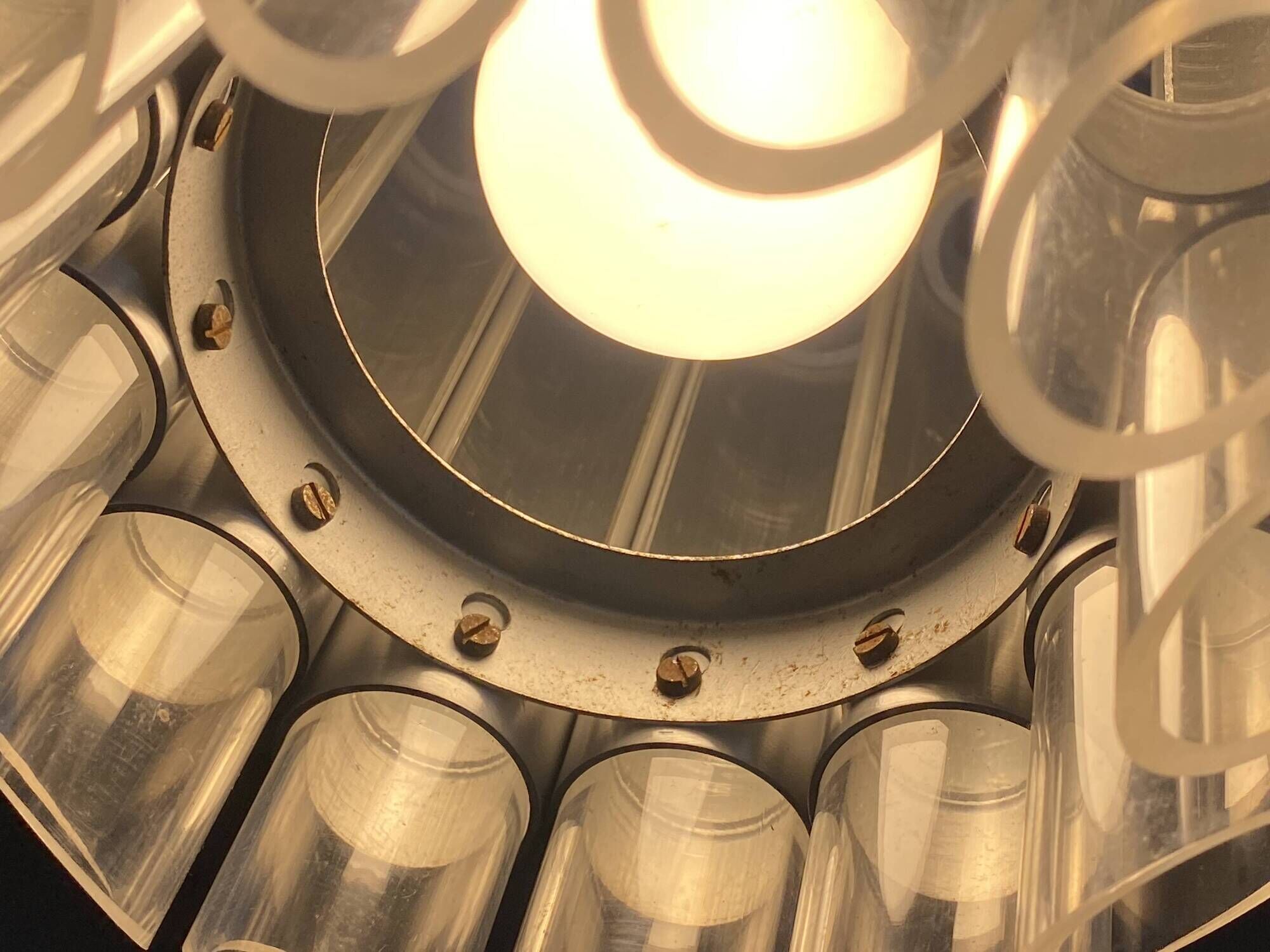 Suspension lamp chandelier ceiling light Aluminium plexi raak septiem B-1205 1960