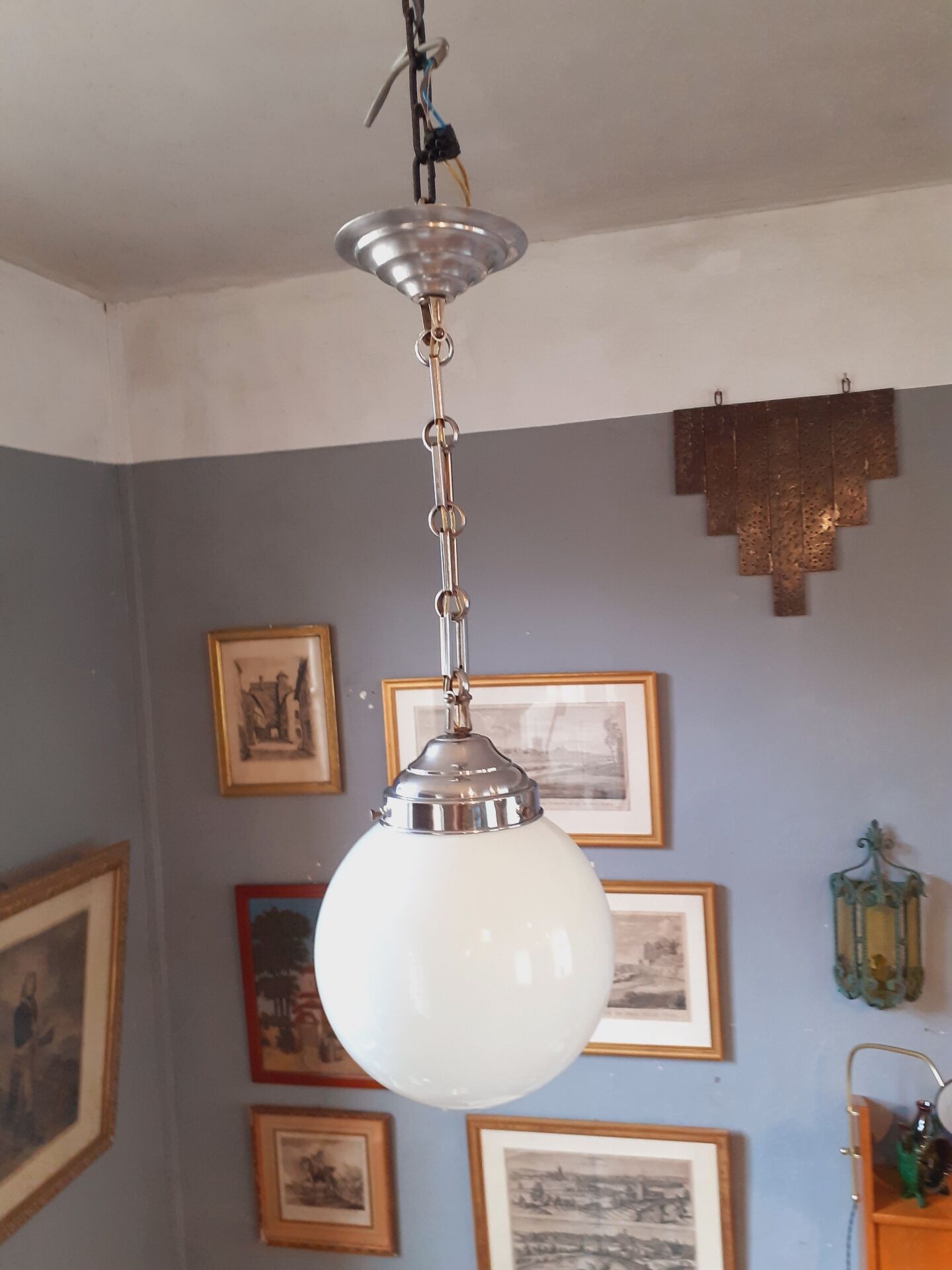 Lustre 1930 globe opaline