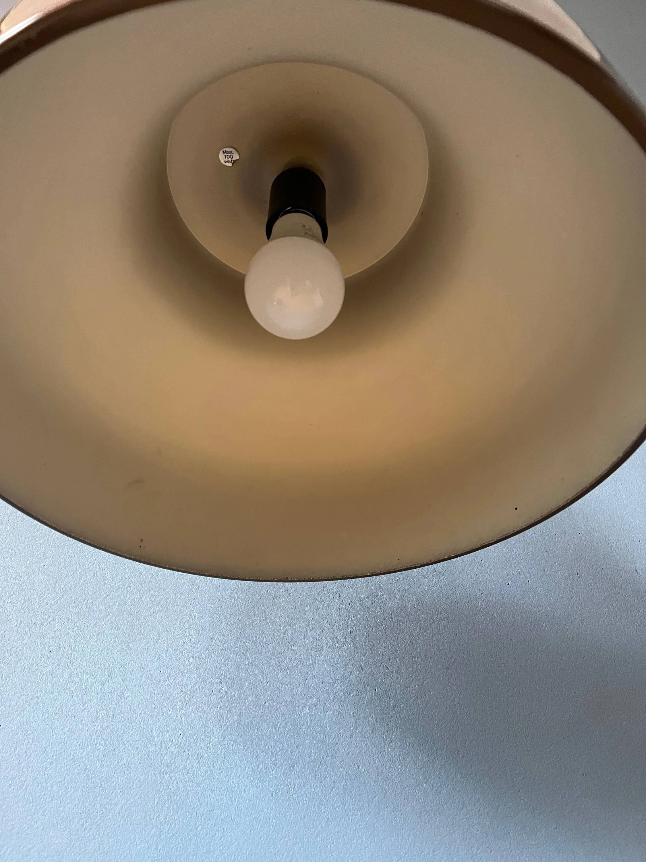 Vintage mid-century brown metal pendant light