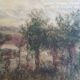 huile sur carton- Gaston le Mains (circa 1860-1929) - la maison au bord de l'eau
