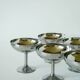 Set of 6 large stainless steel bowls, Tall, Design, 1970, 10 x 10 cm