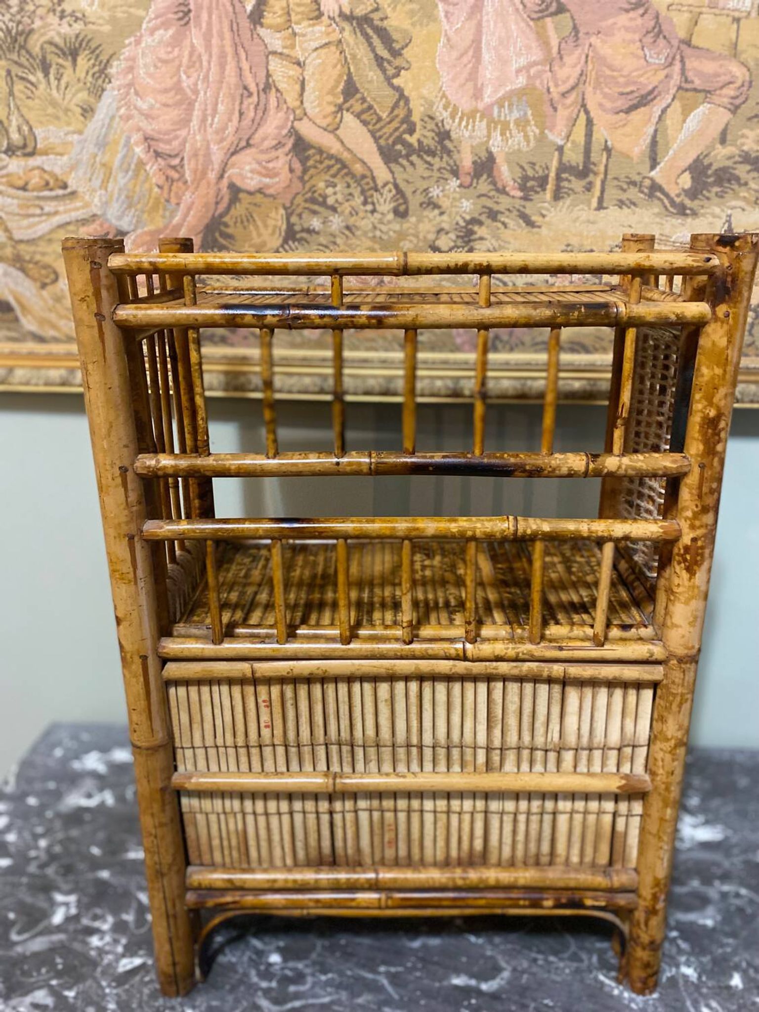 Vintage bamboo shelf