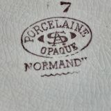 Set of 2 butter dishes, S A, opaque porcelain, Normandy