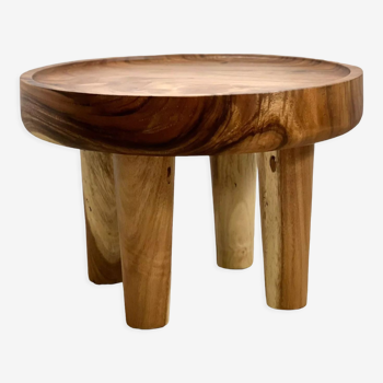 Table basse ronde, table d'appoint wabisabi