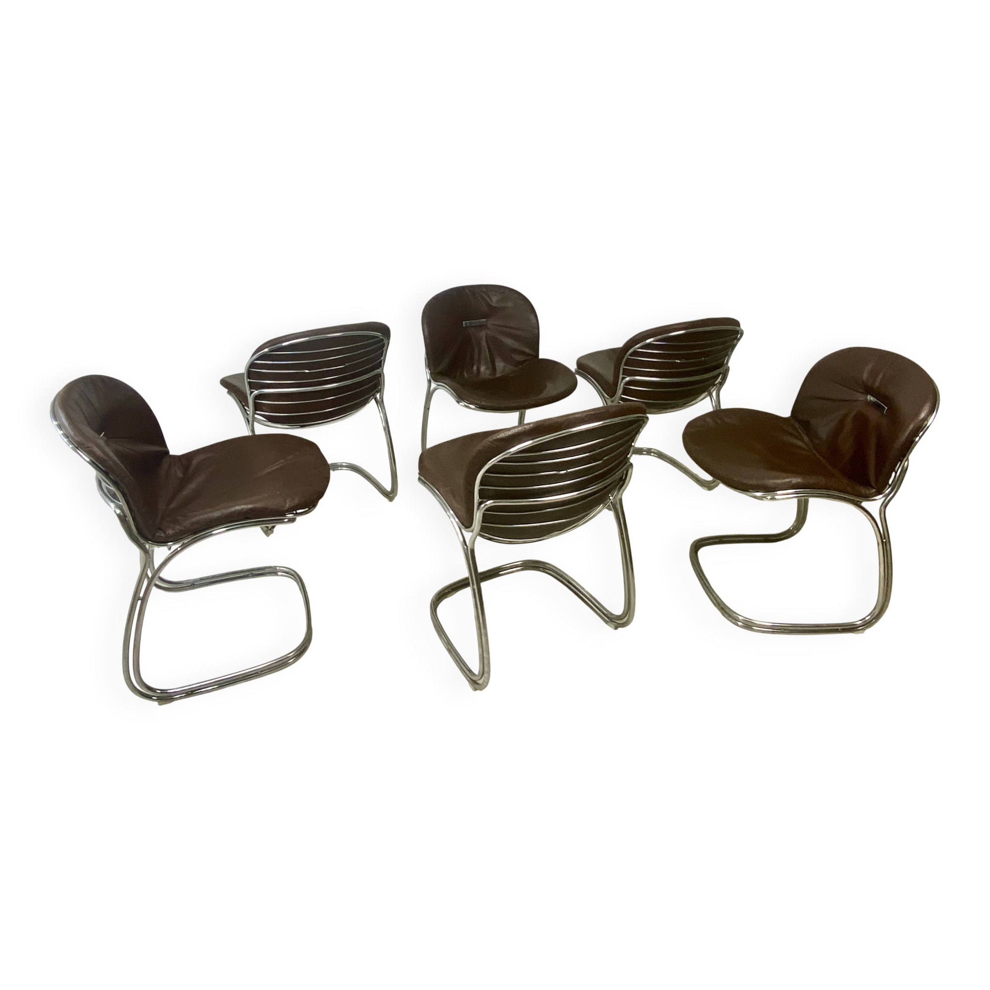 Set of six “Sabrina” chairs – Gastone Rinaldi for Rima Italy