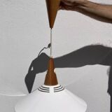 Scandinavian white metal pendant light