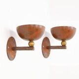 Supports de bougies muraux en cuivre et en laiton vintage