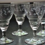8 small old chiseled glasses