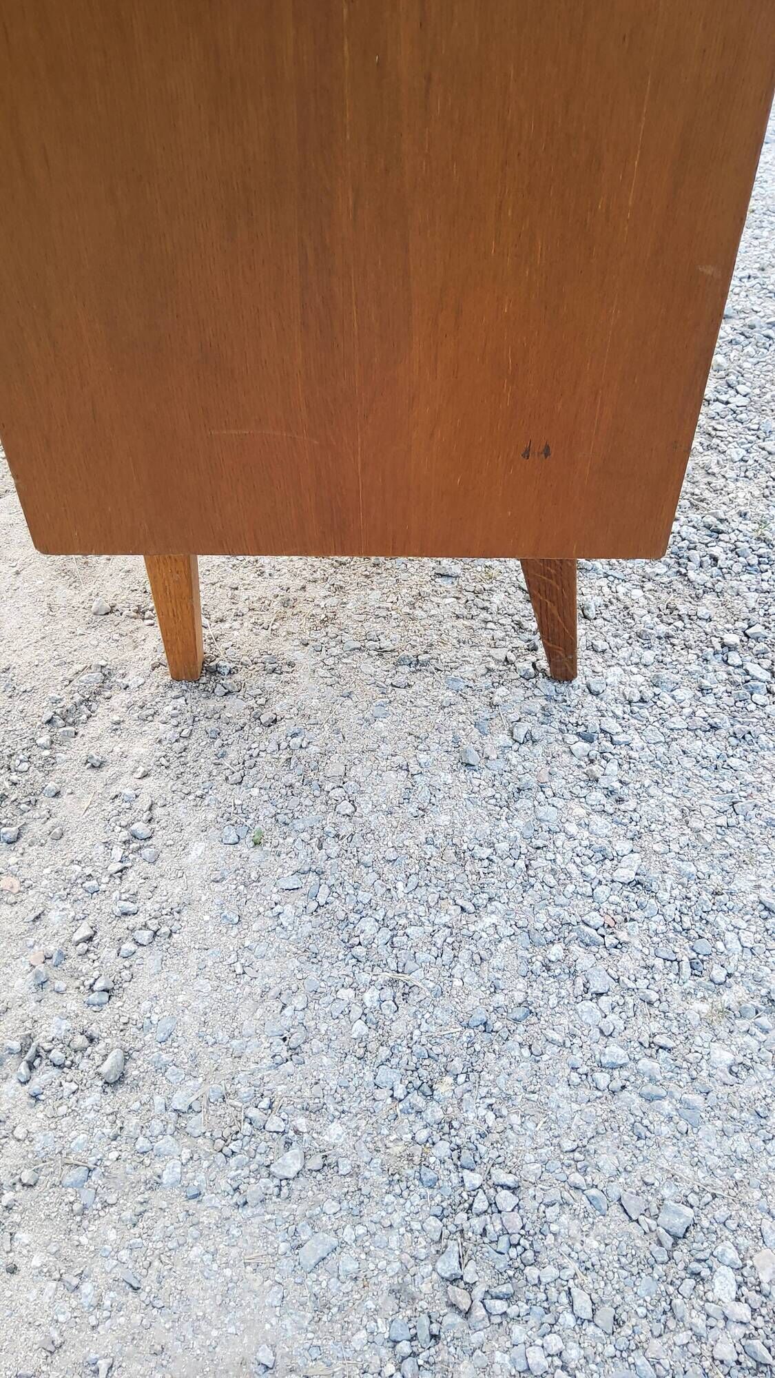 Library secretary of the 50s in blond oak compass feet