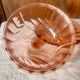 Art Deco pink glass dome cheese plate